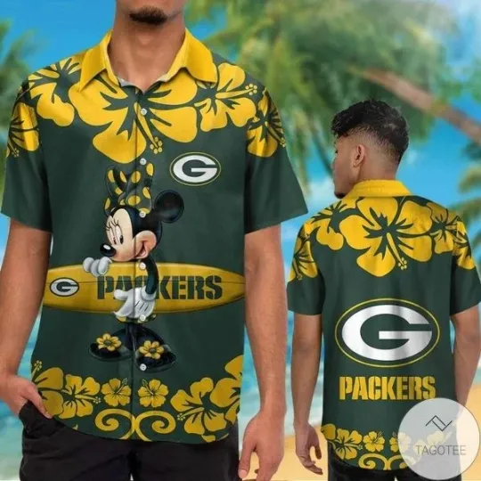 Discover Green Bay Football & Minnie Mouse Hawaiian Shirt