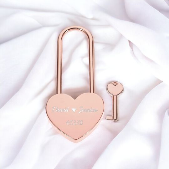 Discover Personalized HEART LOVE LOCK Padlock Bridge Wedding Couple Engagement Anniversary Gift