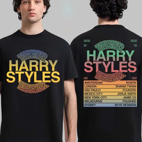 Discover Harry Together Together Tour 2026 City Schedule Dates Two Sided T-Shirt