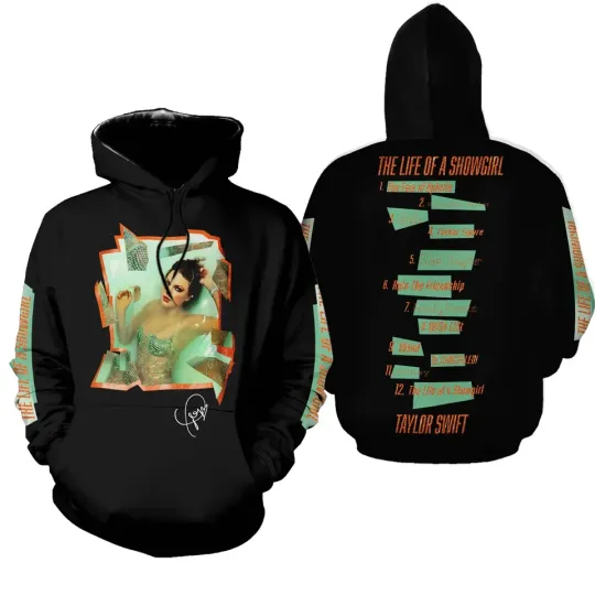 Discover TS “The Life of a Showgirl” Black 3D Hoodie