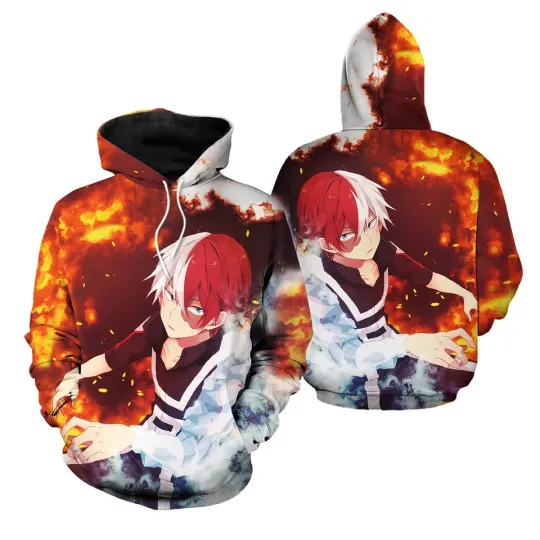 Discover Todoroki Shoto Cosplay 3D Hoodie