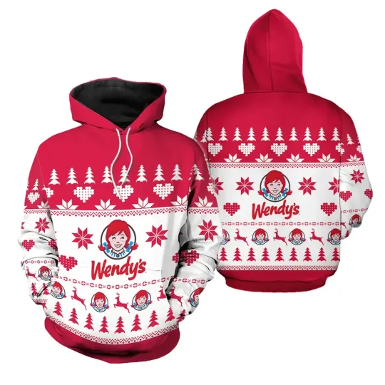 Discover Wendy's Hoodie, Fast Food 3D Printed Hoodie