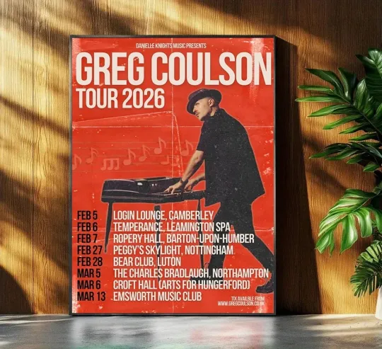 Discover Greg Coulson 2026 Tour Poster