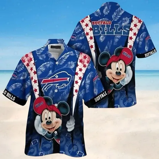 Discover Buffalo Football Blue And Red Star Charac Hawaiian, Gift For Fans, Gift For Friends