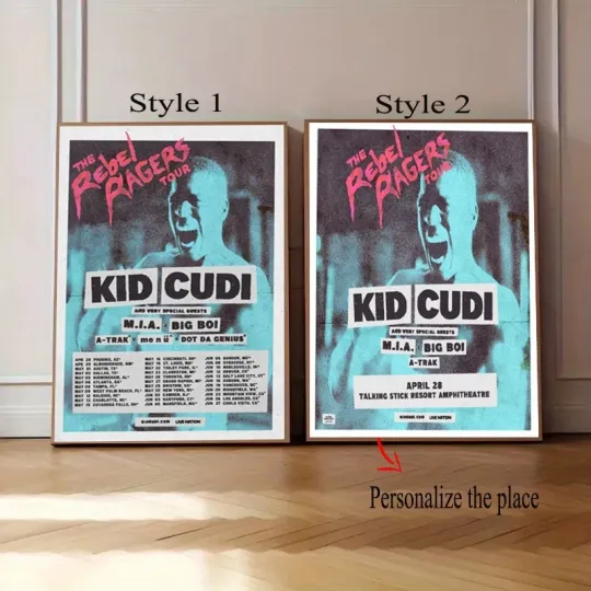 Discover Kid Cudi The Rebel Ragers Tour North American 2026 Poster