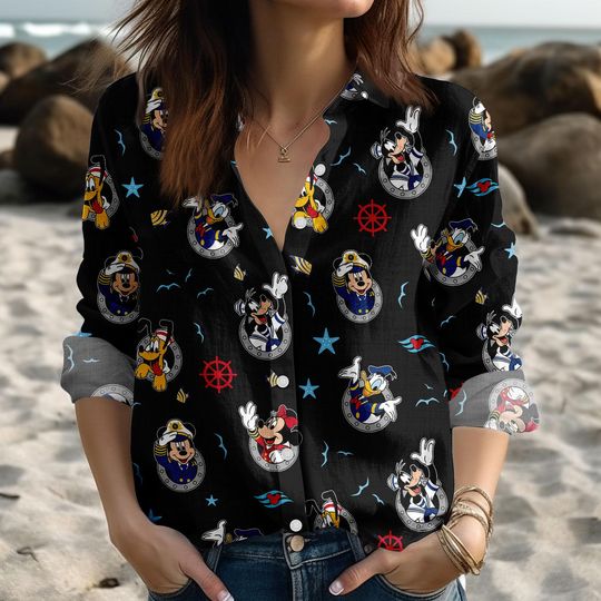 Discover Mickey Minnie Pluto Goofy Donald Daisy Cruise Time Line Destiny Blouse Shirt, Disney Mickey And Friends Women Shirt, Disney World Shirt