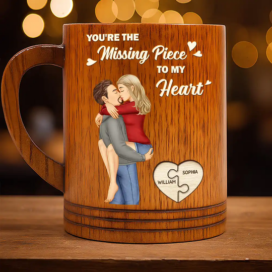 Missing Piece To My Heart - Personalized Wooden Mug