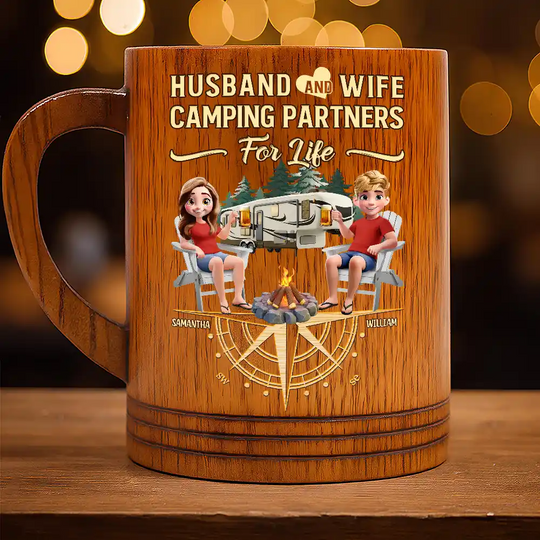 Camping Partners For Life - Personalized Wooden Mug
