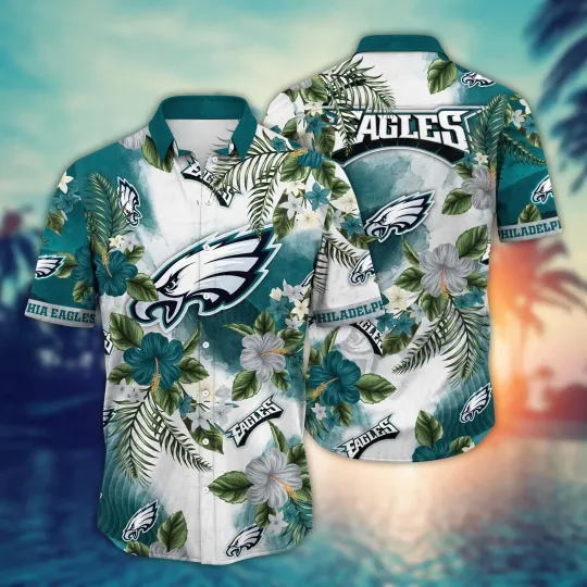 Discover Philadelphia Football Short Sleeve Sun Dressestime Aloha Hawaiian Shirt