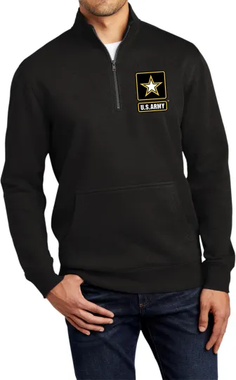 US Army Zip  Neck  Sweatshirt