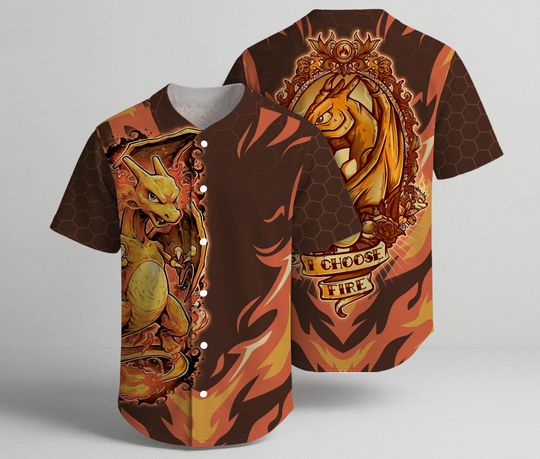 Discover Dragon Baseball Jersey Shirt, Dark Fire Dragon Jersey, Funny Baseball Shirt Summer Gift
