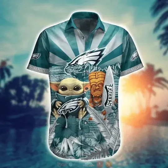 Discover football Philadelphia Eagles Baby Yoda Hawaiian Shirt Aloha Shirt