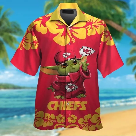 Discover Kansas City Football Short Sleeve Button Up Tropical Hawaiian Shirt