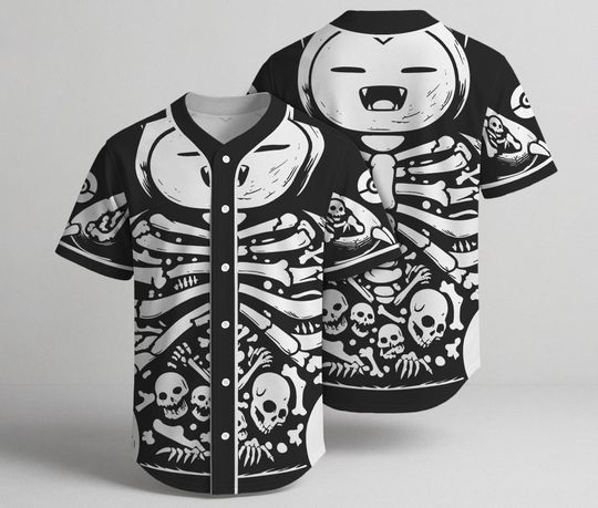 Chubby Baseball Jersey, Skeleton Jersey Shirt, Funny Button Up Summer Top, Cool Baseball Shirt, Chubby Shirt Gifts