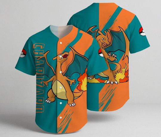 Discover Dragon Baseball Jersey, Fire Dragon Jersey Shirt, Summer Button Up Shirt, Baseball Shirt Gifts
