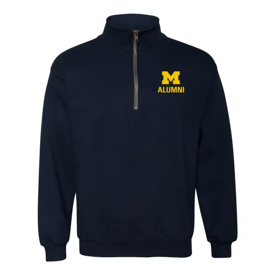Michigan Wolverines Primary Logo Alumni  Zip Sweatshirt