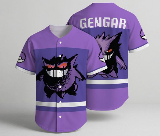 Discover Shadow King Baseball Jersey, Pixel Art Jersey Shirt, Retro 8-Bit Button Up Summer Shirt, Funny Baseball Shirt Gift