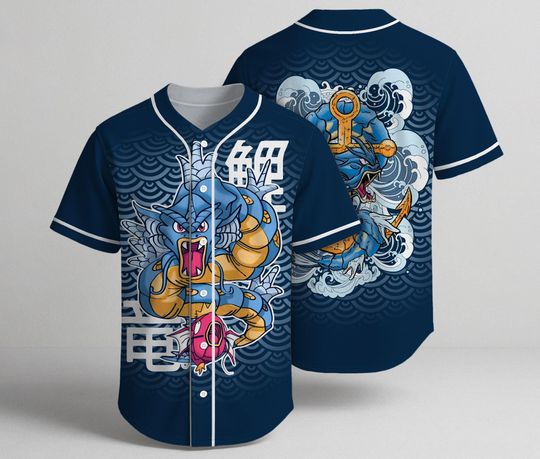 Discover Stormcoil Baseball Jersey, Ocean Wave Button Up Summer Shirt, Cool Baseball Shirt Gift
