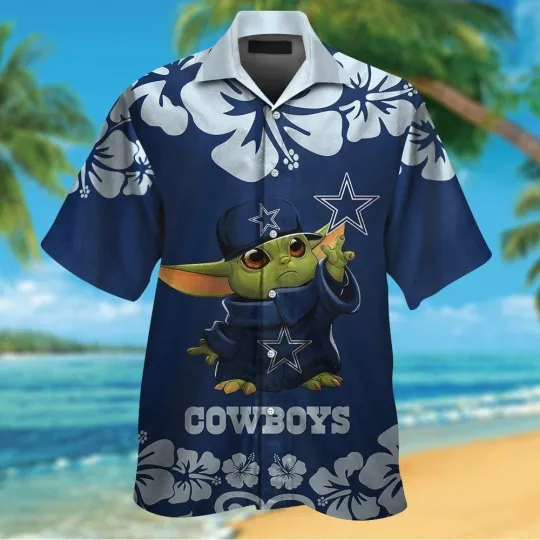 Discover Dallas Football Short Sleeve Button Up Tropical Hawaiian Shirt