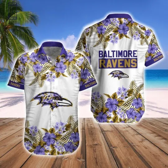 Discover Baltimore Football Short Sleeve Button Up Hawaiian Shirt V15