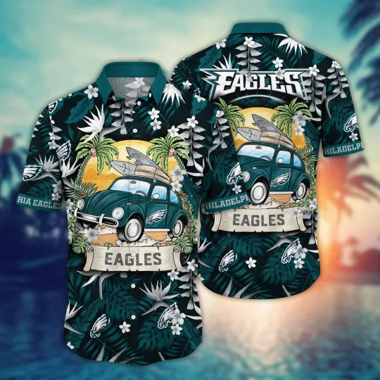 Discover Philadelphia Football Short Sleeve Pool Daystime Aloha Hawaiian Shirt