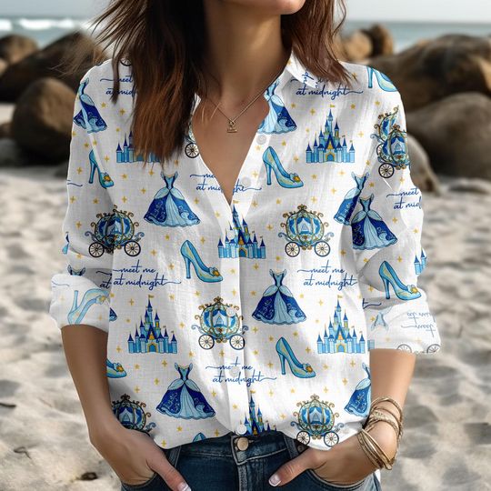 Discover Cinde Blouse Shirt, Meet me at Midnight Shirt, Disney Cinde Women Shirt, Princess Party Gift, Disney Girls Trip, Summer Shirt