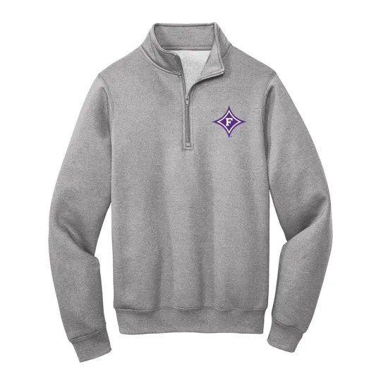 Furman University Primary Logo LC Zip Neck Sweater