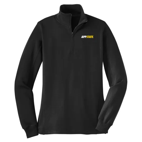 App State Primary Logo LC Women's 1/4 Zip Sweatshirt - Black