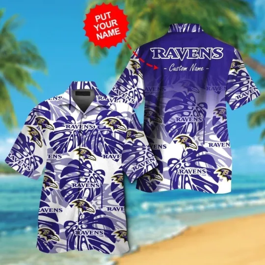 Discover Baltimore Football Short Sleeve Button Up Tropical Hawaiian Shirt V13