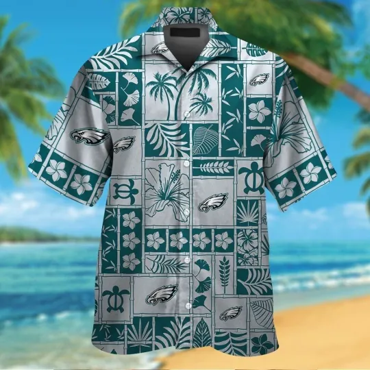 Discover Philadelphia Football Short Sleeve Button Up Tropical Hawaiian Shirt VER024