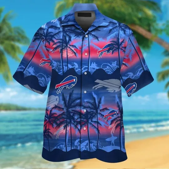 Discover Buffalo Football Short Sleeve Button Up Tropical Hawaiian Shirt V8