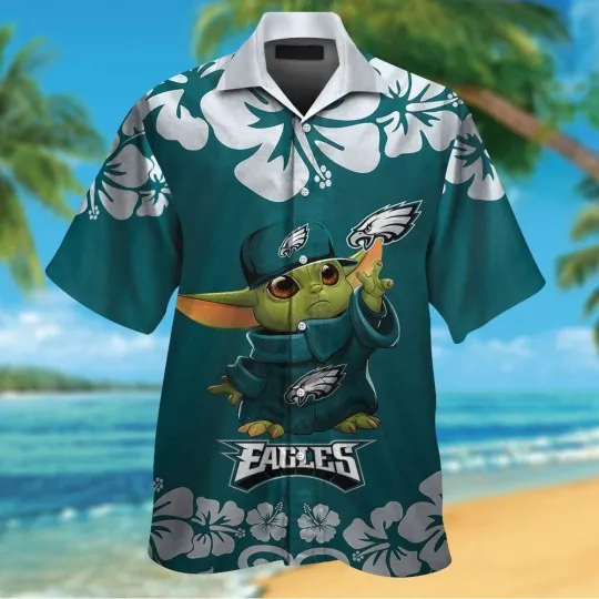Discover Philadelphia Football Short Sleeve Button Up Tropical Hawaiian Shirt