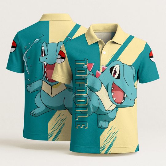 Discover Chompy Polo Shirt, Cute Graphic Polo, Tropical Summer Beach Shirt, Funny Kawaii Aloha Polo, Vintage Style Shirt, Cute Chompy Shirt Gift