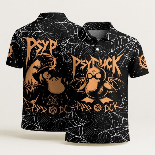 Discover Witch Duck Polo Shirt, Funny Duck Halloween Shirt, Spooky Tropical Polo, Cute Aloha Beach Shirt, Vintage Polo Gifts