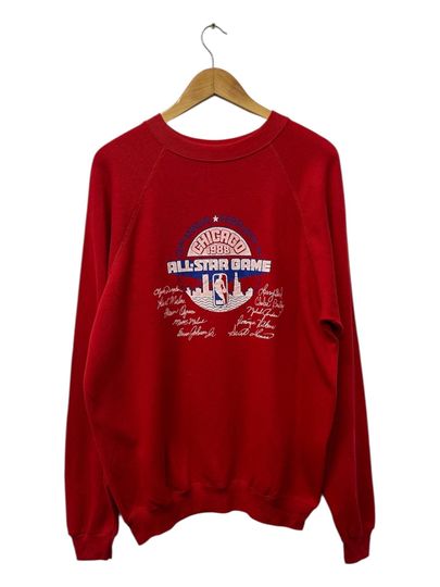 Vintage 80s Sportswear Chicago 1988 Nba All star game hanes tag crewneck sweatshirt XL size