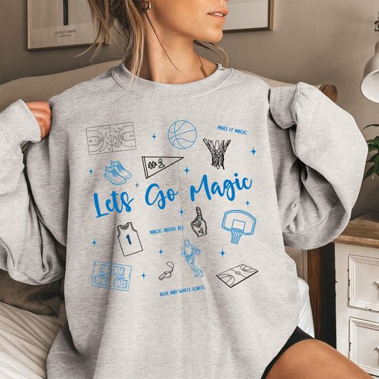 Discover Orlando Basketball Doodle Sweatshirt Orlando Magic Lets Go Magic Shirt NBA Sweatshirt Magic Sweatshirt Game Day Shirt NBA Fan Apparel