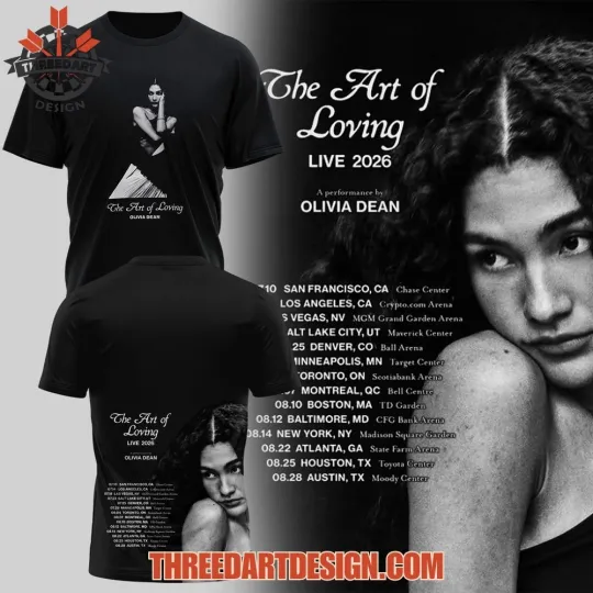 Discover Olivia Dean The Art Of Loving Live 2026 3D T-Shirt