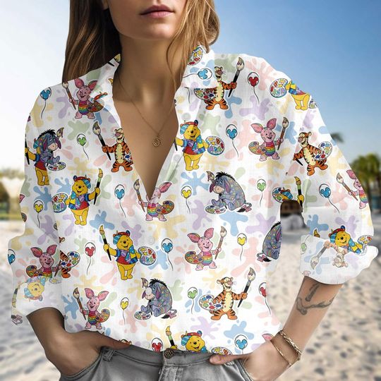 Discover Winnie The Pooh Artist Blouse Shirt, Disney Epcot Art Festival Shirt, Disneyworld Painter Shirt, Pooh Bear Shirt, Disneyland Trip Shirt