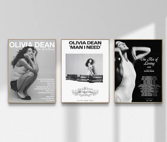 Discover Olivia Dean Poster Set of 3 | The Art of Loving | Man I Need | Indie Soul Music Wall Art | Concert Tour Print | Bedroom Decor, Fast Shipping