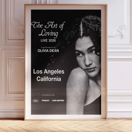 Discover Olivia Dean The Art of Loving Live 2026 Los Angeles Concert Poster Framed Wall A