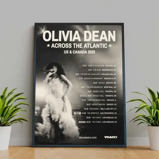 Discover Olivia Dean Across The Atlantic Tour In US And Canada 2025 Poster