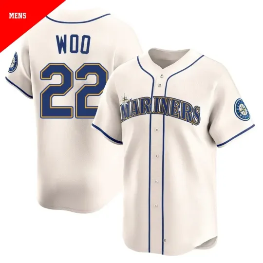 Discover ＃22 Bryan Woo Ma ri ners Cream Baseball Jersey