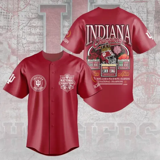 Discover Hoosierss Football 2025 National Champions Baseball Jersey – 870