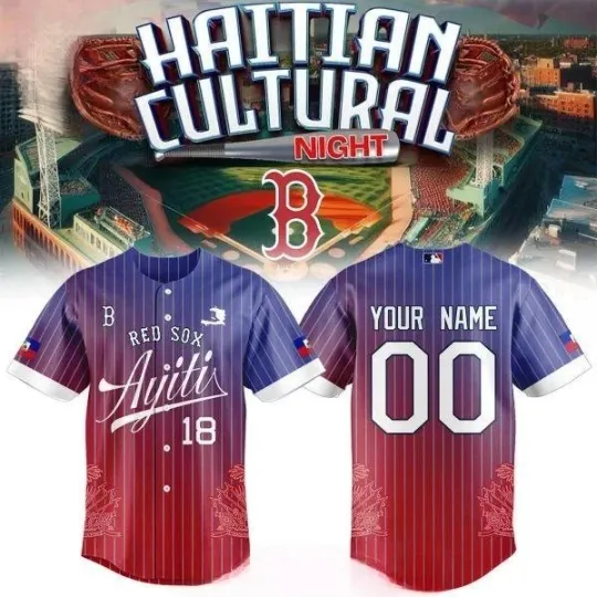 Discover Red Soxs Haitian Heritage 2026 Celebration Night Personalized Baseball Jersey