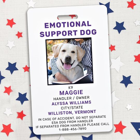 Discover Crachá de ID de Foto de Cão de Suporte Personaliza