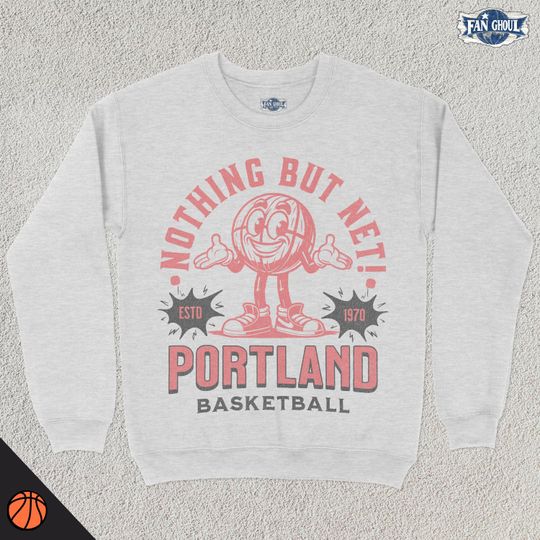 Discover Retro Portland Basketball Sweatshirt, Vintage 70s Mascot, Sports Sweater, Basketball Fan Gift, Basketball Apparel, 80s Trailblazer Merch