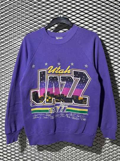 Discover Vintage 90s NBA Utah Jazz Sweatshirt
