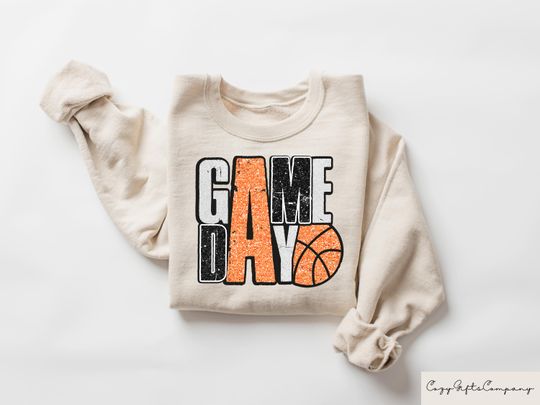 Game Day Basketball Sweatshirt, Basketball T-shirt, Basketball Mama Shirt, Game Day Mom Gift, Basketball Lover Tee, Sports Fan Outfit