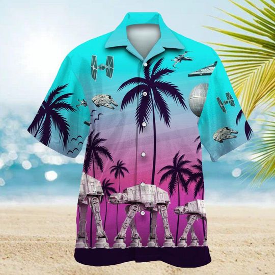 Discover Star Wars Summer Beaches Shirt Summer Vibe Tropical Hawaiian Shirt, Star Wars Shirt, Short Sleeve Button Down Shirt, Star Wars  Aloha Shirt
