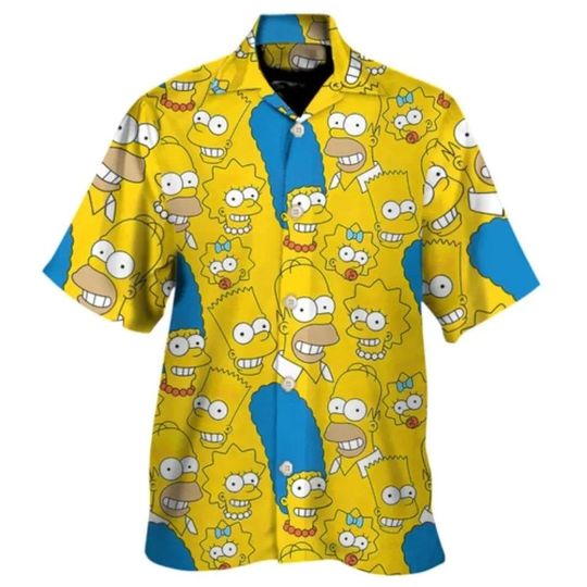 Discover The Simpsons Summer Vibe Tropical Hawaiian Shirt, The Simpsons Shirt, Short Sleeve Button Down Shirt ,Aloha Summer Beach Shirt